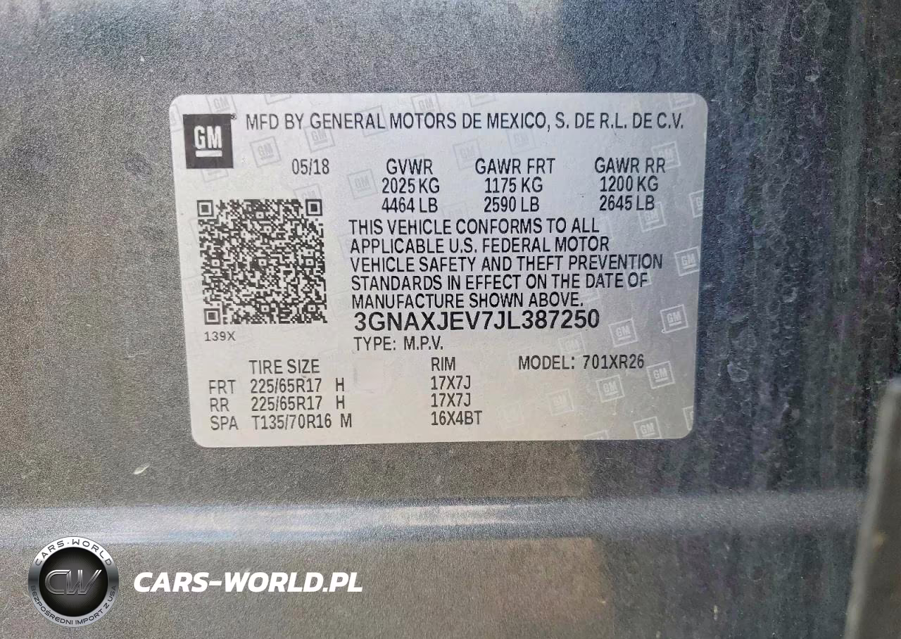 2018 Chevrolet Equinox Lt VIN:3GNAXJEV7JL387250 - 12