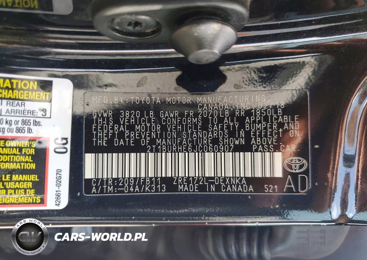 2018 Toyota Corolla Le VIN:2T1BURHE6JC060907 - 13