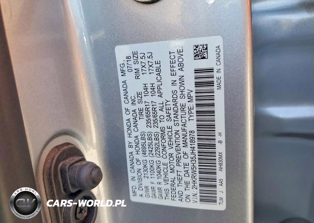 2018 Honda Cr-V Lx VIN:2HKRW5H35JH418978 - 13