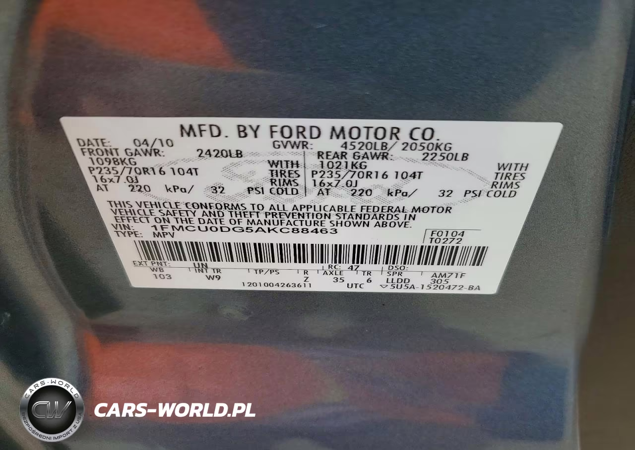 2010 Ford Escape Xlt VIN:1FMCU0DG5AKC88463 - 13