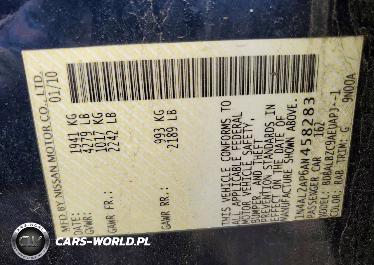 2010 Nissan Altima 2.5 VIN:1N4AL2AP6AN458283 - 12