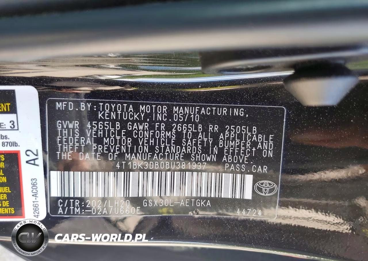 2011 Toyota Avalon Base VIN:4T1BK3DB0BU381937 - 12