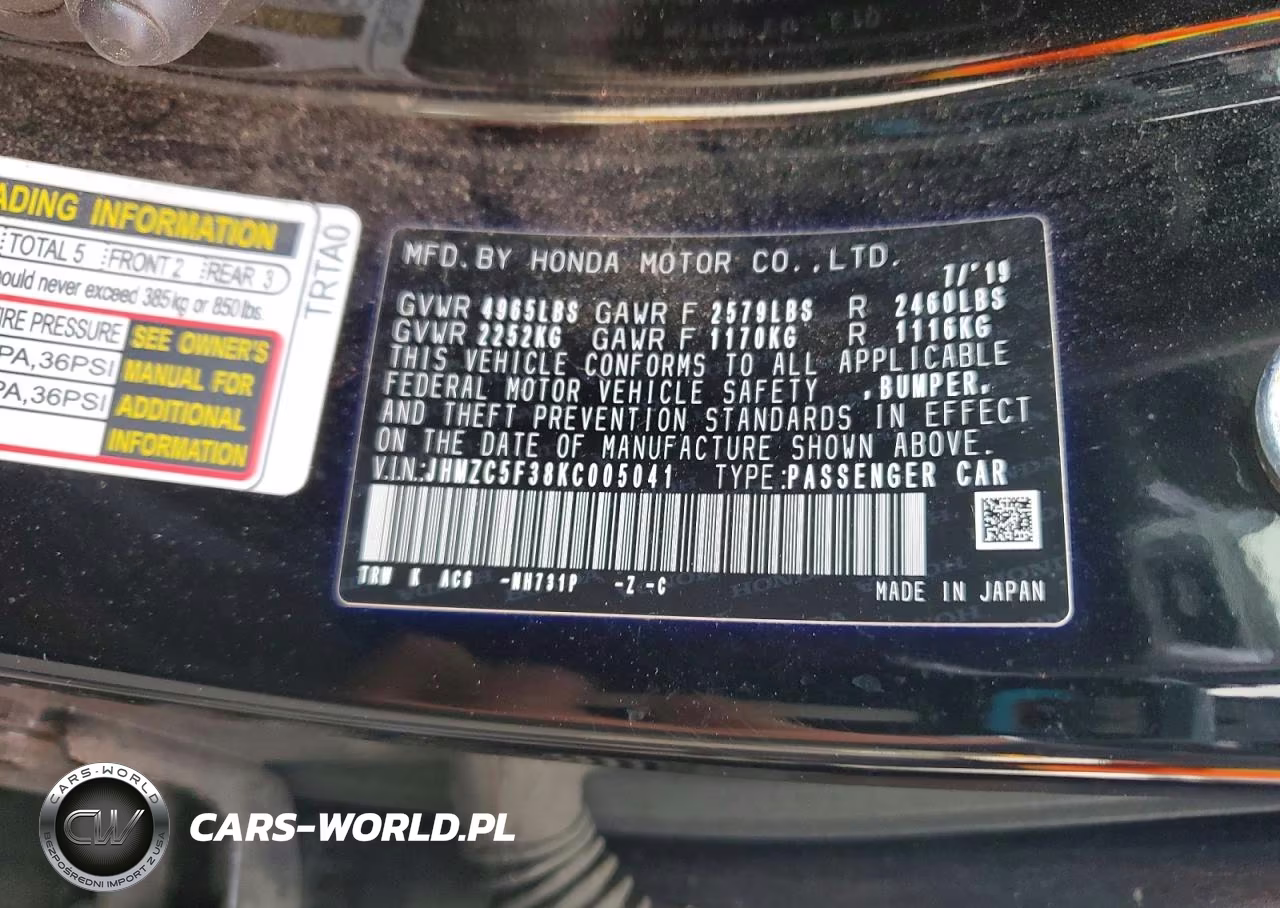 2019 Honda Clarity VIN:JHMZC5F38KC005041 - 12