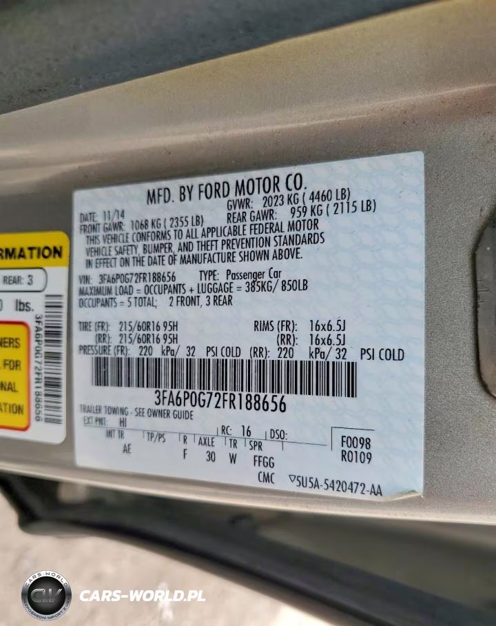 2015 Ford Fusion S VIN:3FA6P0G72FR188656 - 12