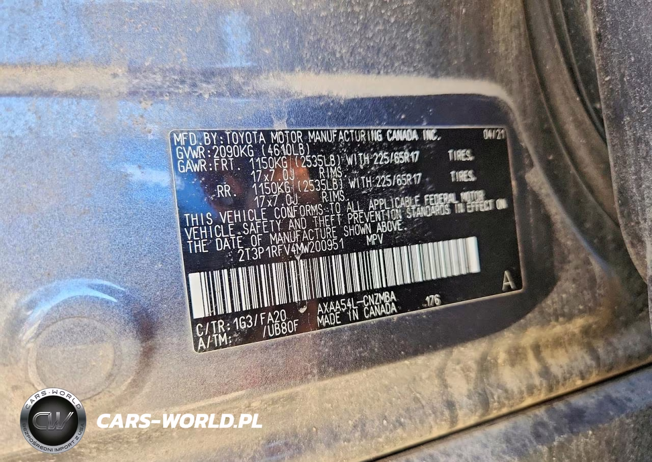 2021 Toyota Rav4 Xle VIN:2T3P1RFV4MW200951 - 13
