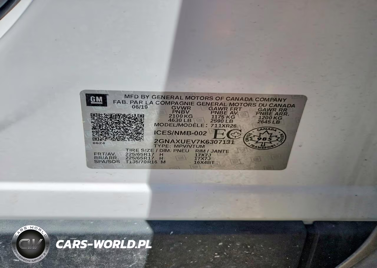 2019 Chevrolet Equinox Lt VIN:2GNAXUEV7K6307131 - 12