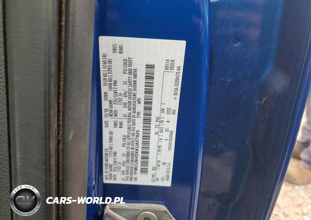 2019 Ford Escape Sel VIN:1FMCU9HDXKUA57925 - 14