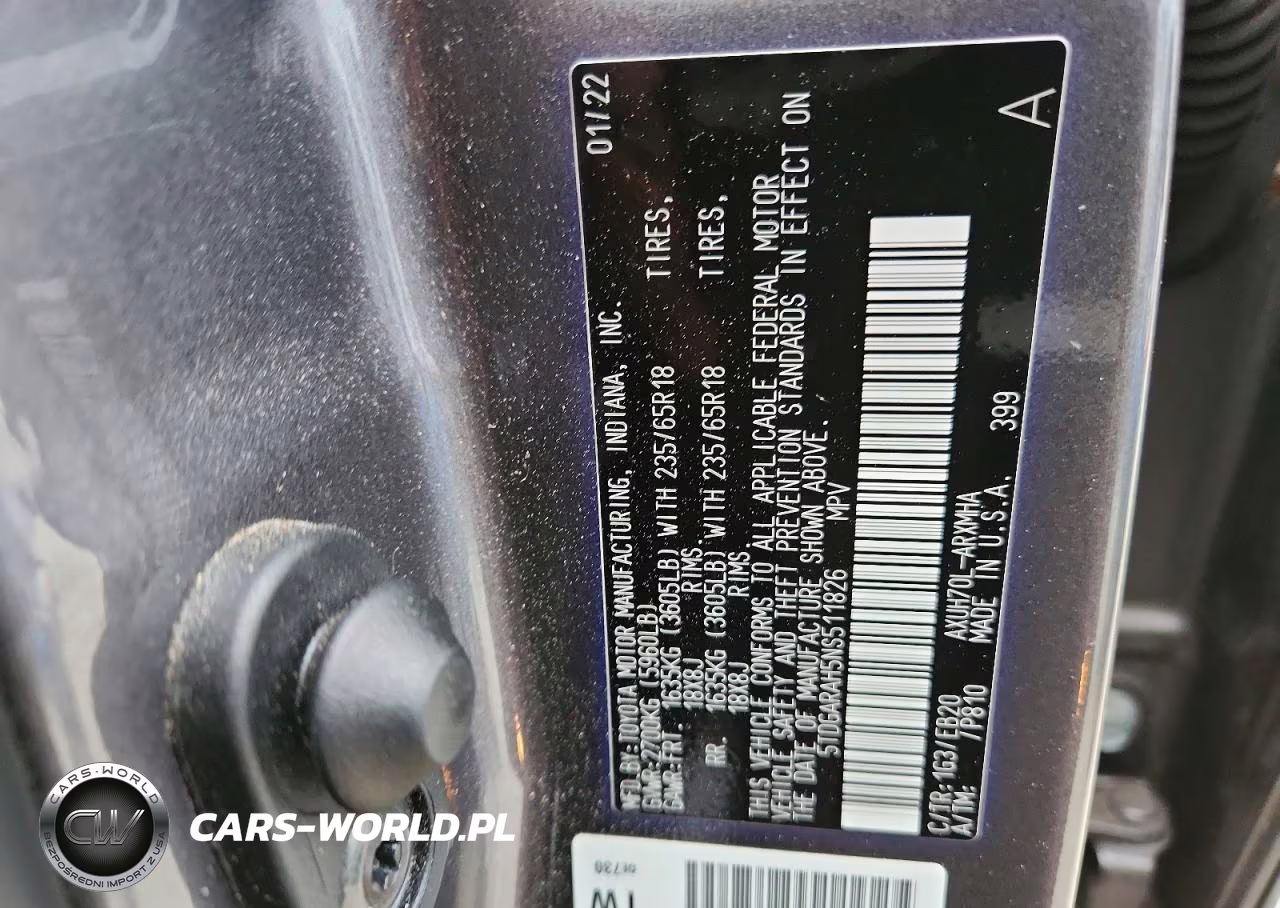 2022 Toyota Hilndr Hyb VIN:5TDGARAH5NS511826 - 13