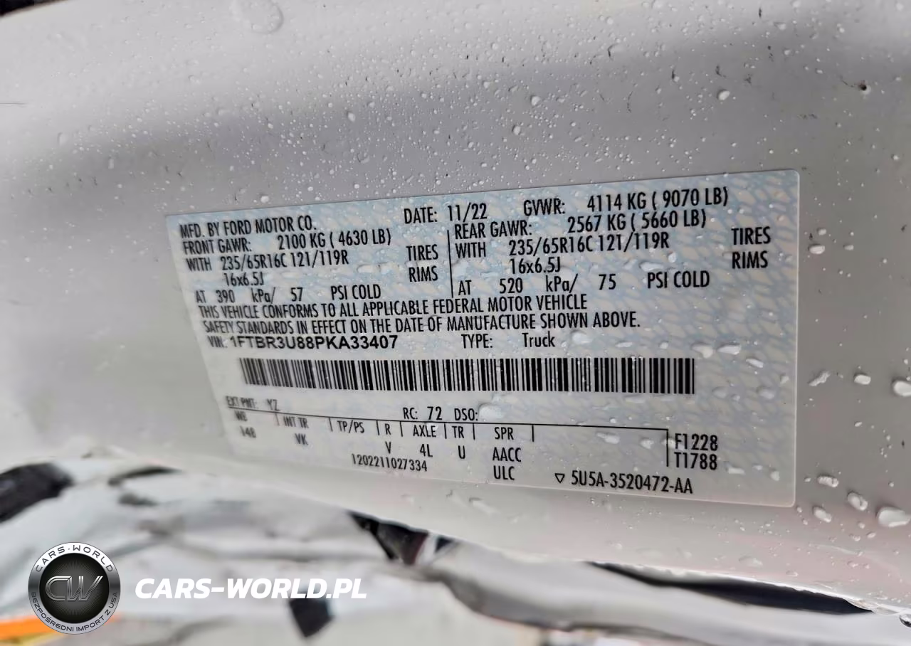 2023 Ford Transit 250 Delivery Van VIN:1FTBR3U88PKA33407 - 13