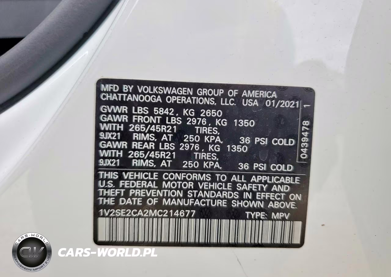 2021 Volkswagen Atlas Cross Sport Sel R-Line VIN:1V2SE2CA2MC214677 - 13