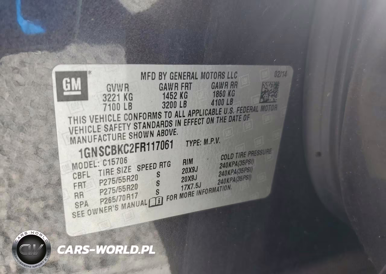 2015 Chevrolet Tahoe C1500 Lt VIN:1GNSCBKC2FR117061 - 13