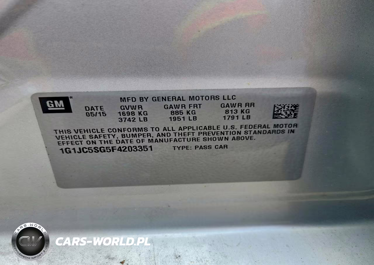 2015 Chevrolet Sonic Lt VIN:1G1JC5SG5F4203351 - 12