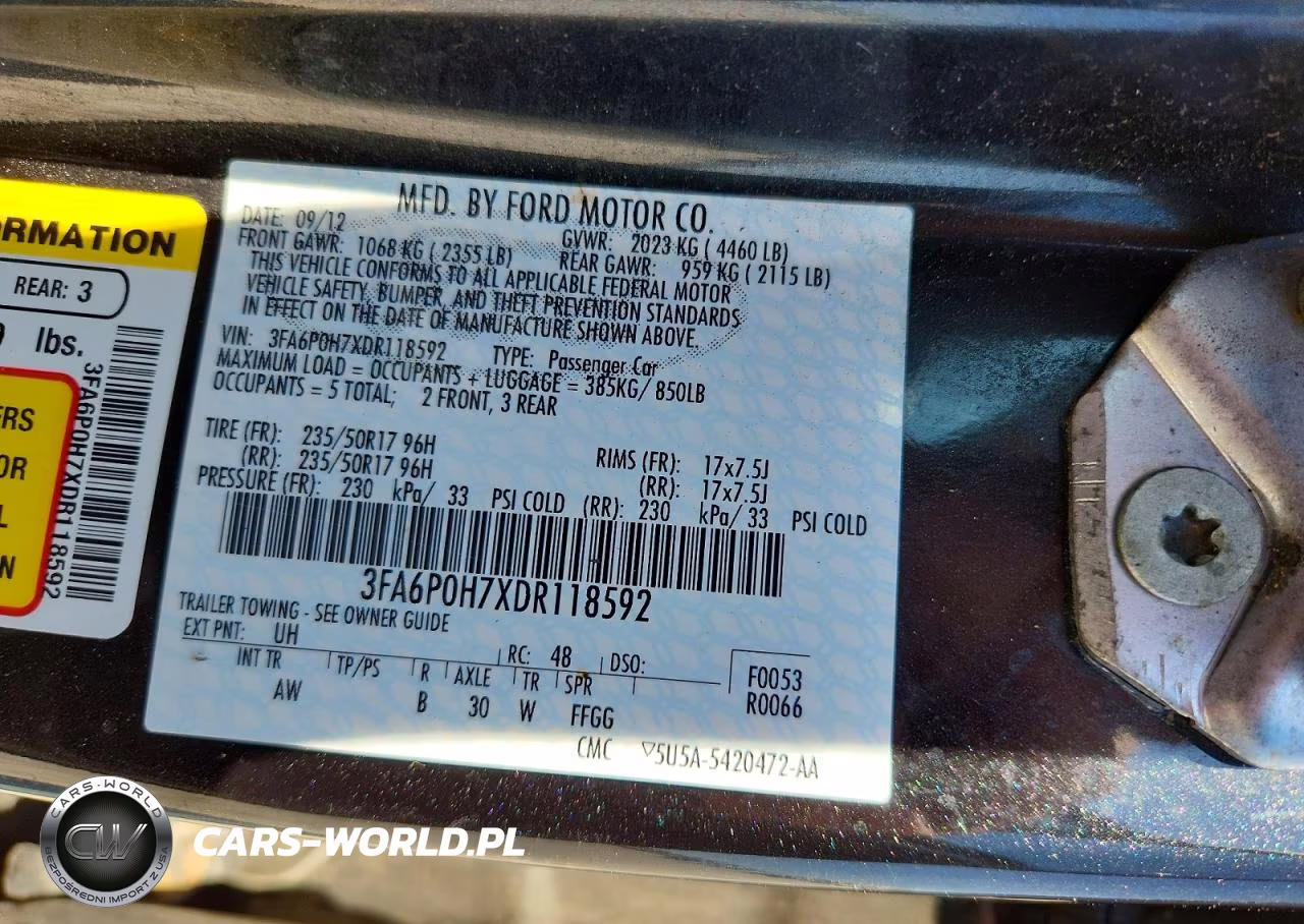 2013 Ford Fusion Se VIN:3FA6P0H7XDR118592 - 12