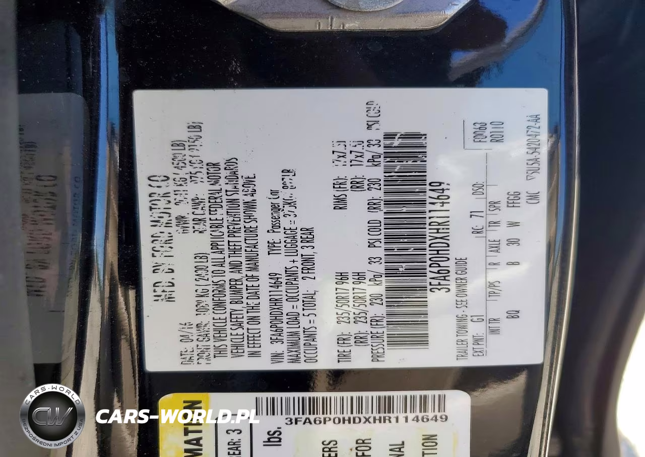 2017 Ford Fusion Se VIN:3FA6P0HDXHR114649 - 12