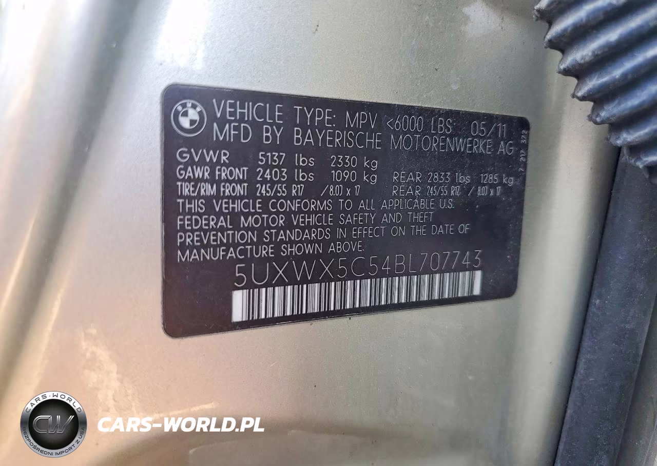 2011 BMW X3 xDrive28I VIN:5UXWX5C54BL707743 - 12