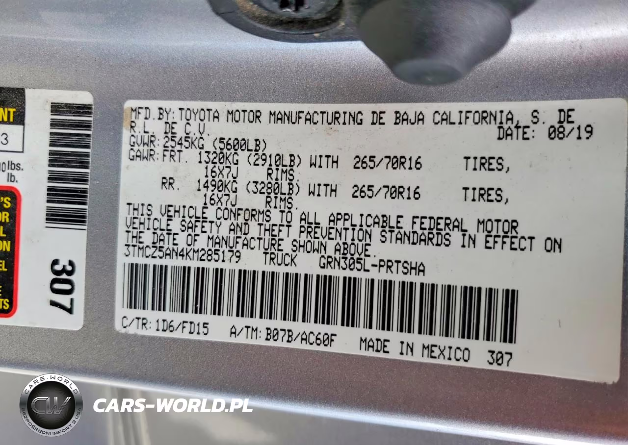 2019 Toyota Tacoma VIN:3TMCZ5AN4KM285179 - 12