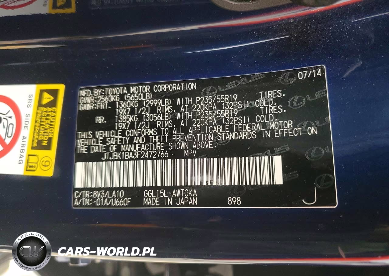2015 Lexus Rx 350 Base VIN:JTJBK1BA3F2472766 - 13