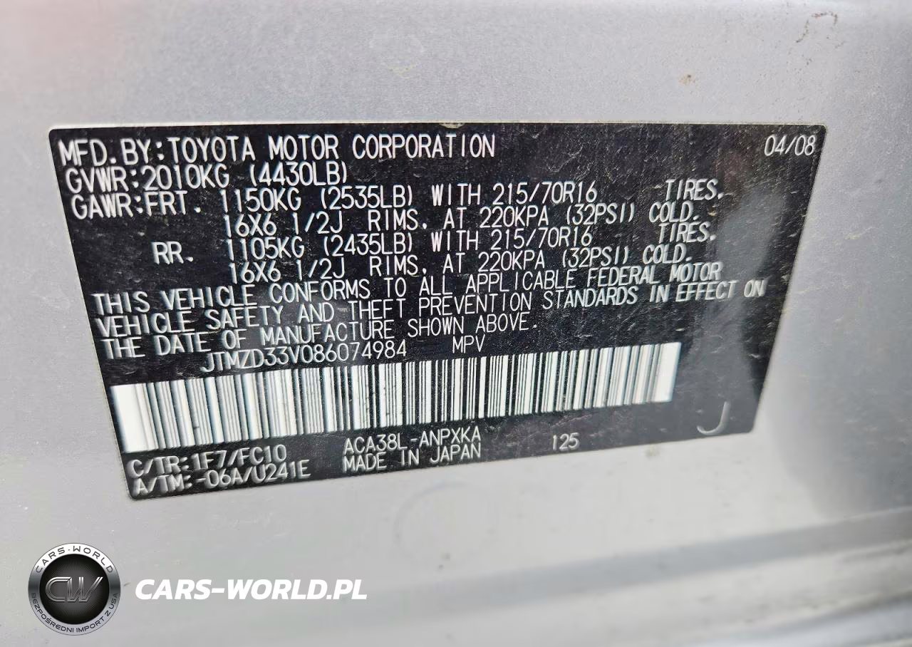 2008 Toyota Rav4 VIN:JTMZD33V086074984 - 13