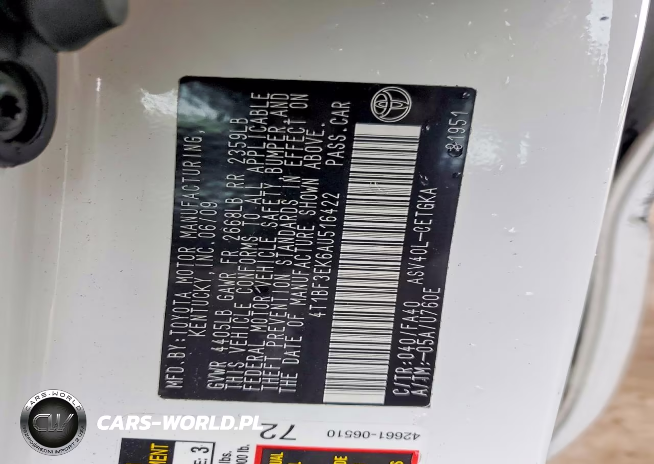 2010 Toyota Camry Xle VIN:4T1BF3EK6AU516422 - 12