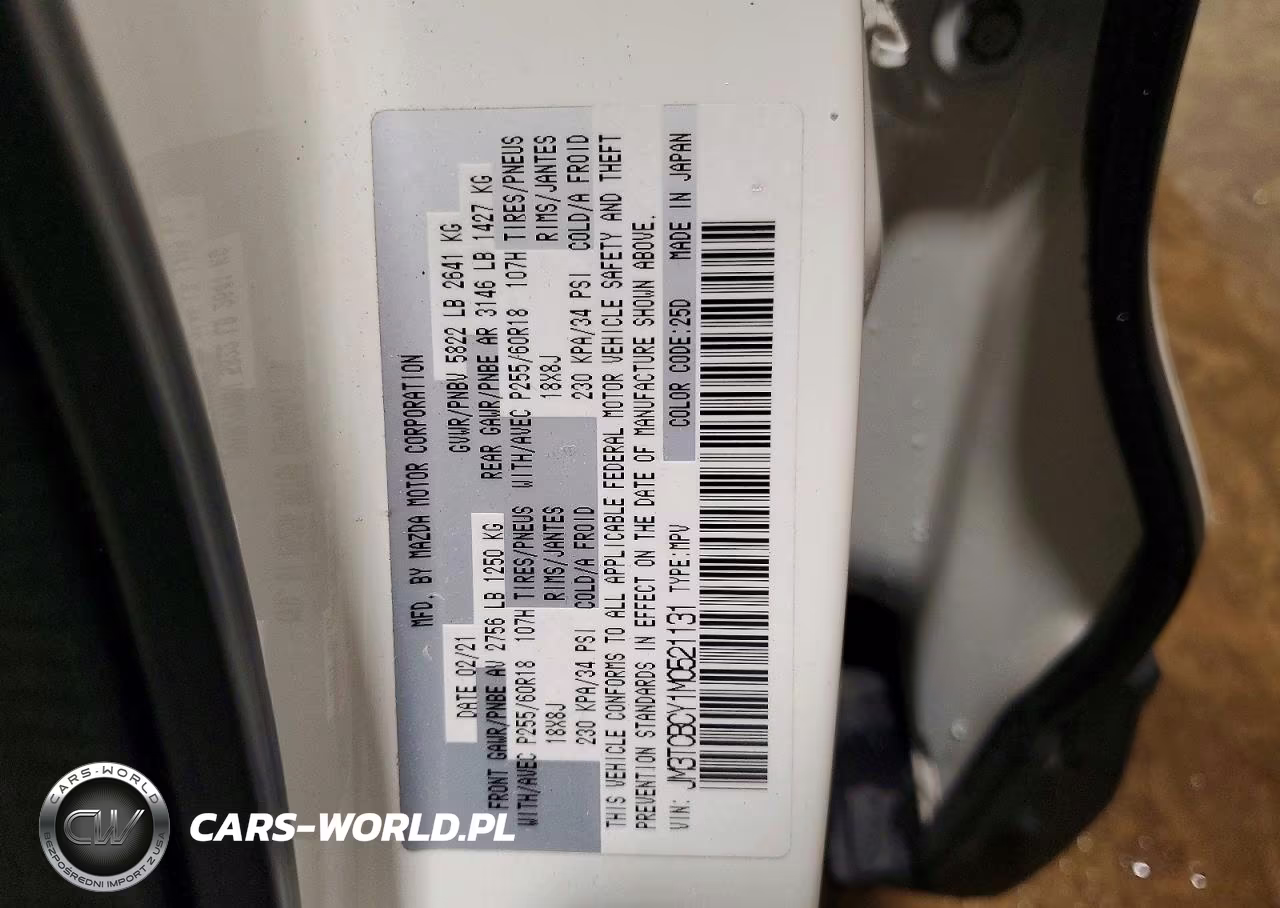2021 Mazda Cx-9 Touring VIN:JM3TCBCY1M0521131 - 14