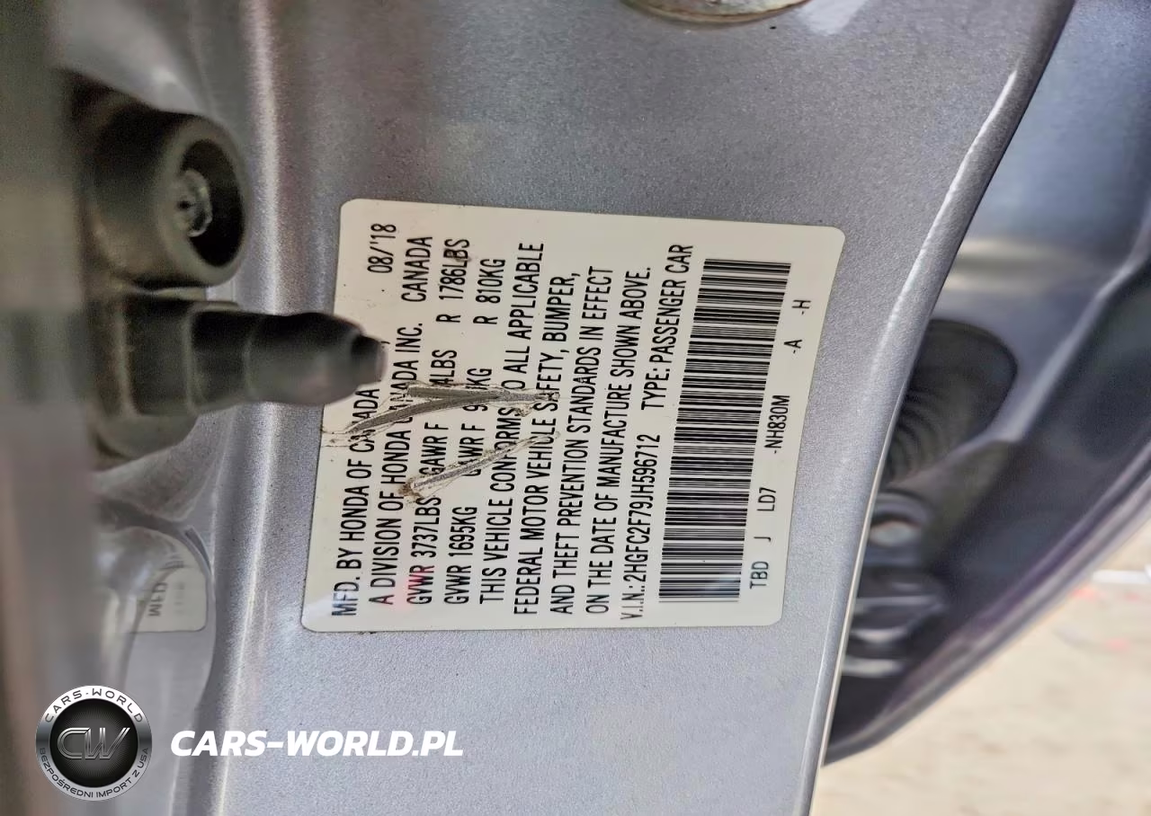 2018 Honda Civic Ex VIN:2HGFC2F79JH596712 - 13