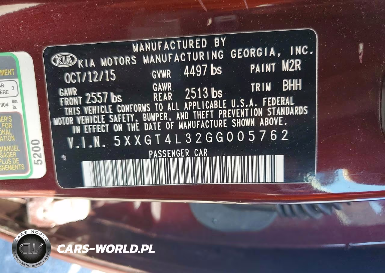 2016 Kia Optima Lx VIN:5XXGT4L32GG005762 - 13