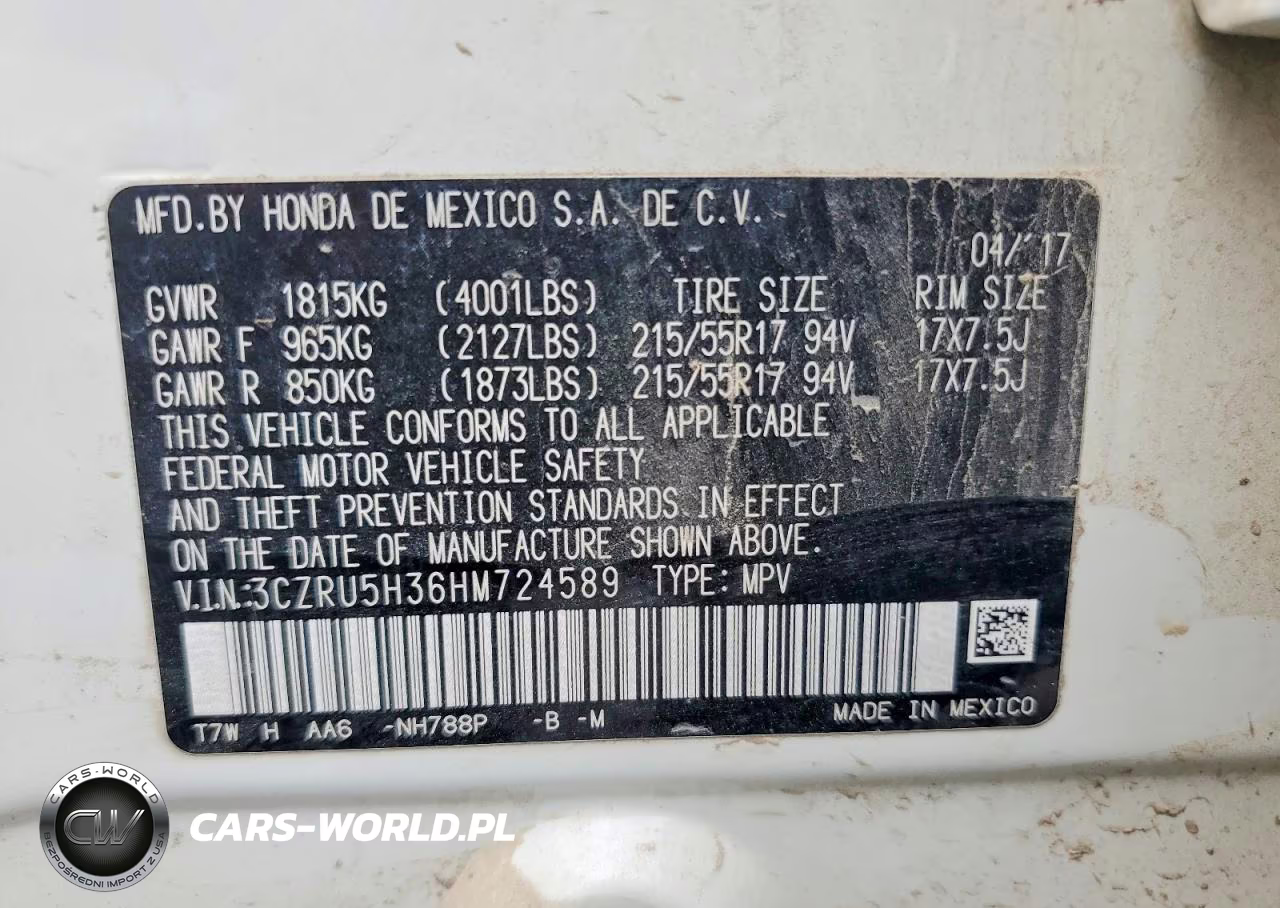 2017 Honda Hr-V Lx VIN:3CZRU5H36HM724589 - 13