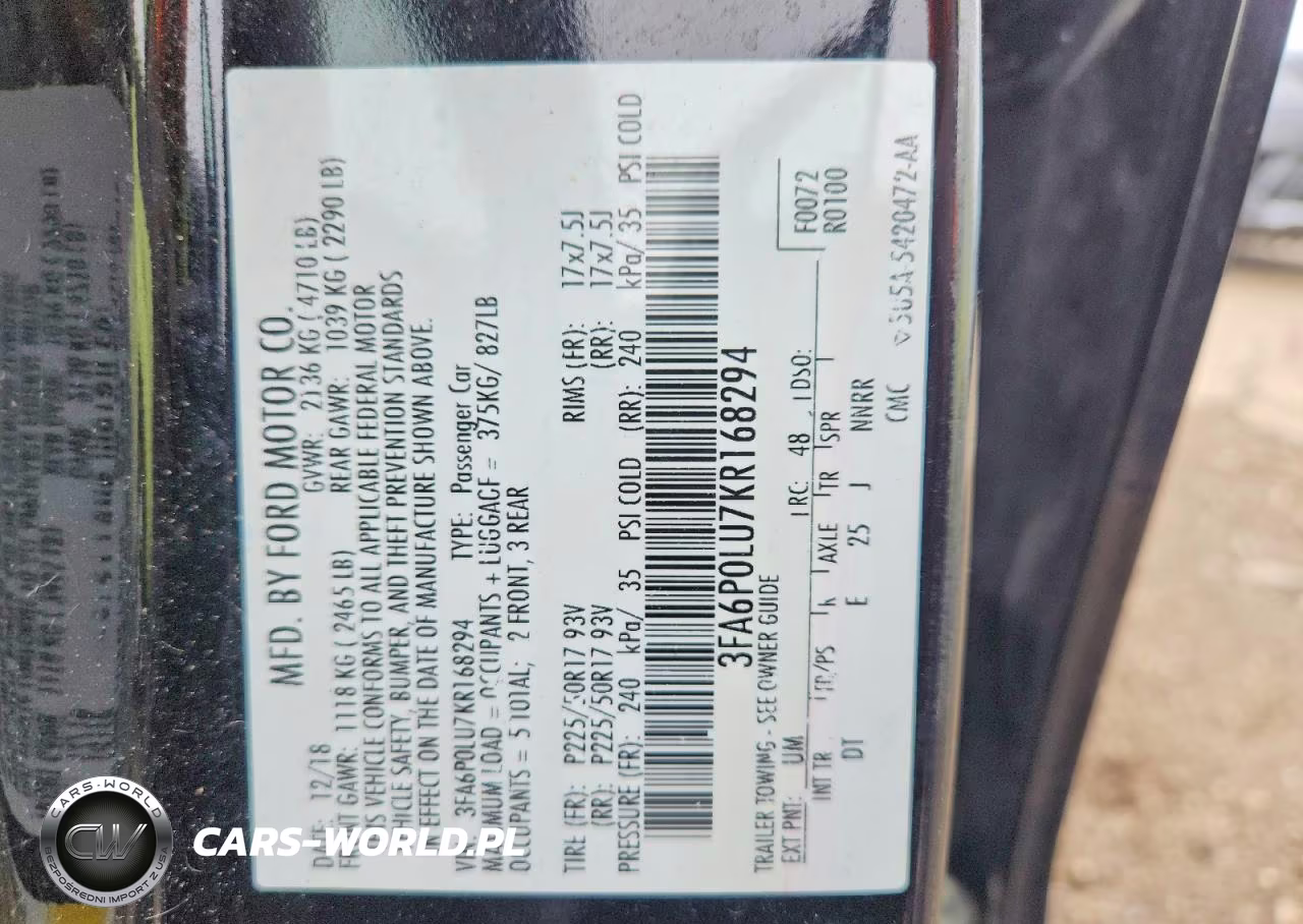 2019 Ford Fusion Se VIN:3FA6P0LU7KR168294 - 12
