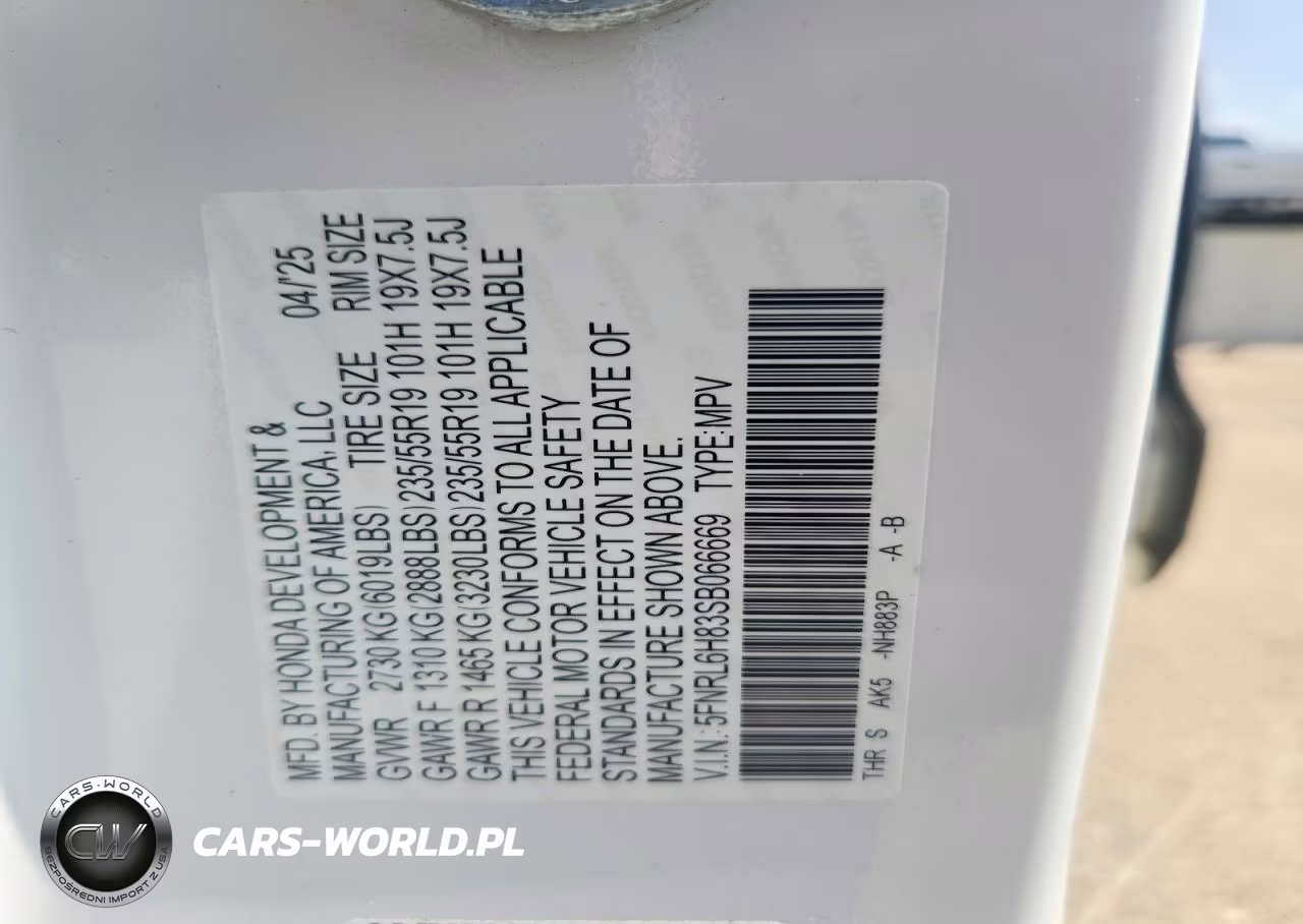 2025 Honda Odyssey Touring VIN:5FNRL6H83SB066669 - 13