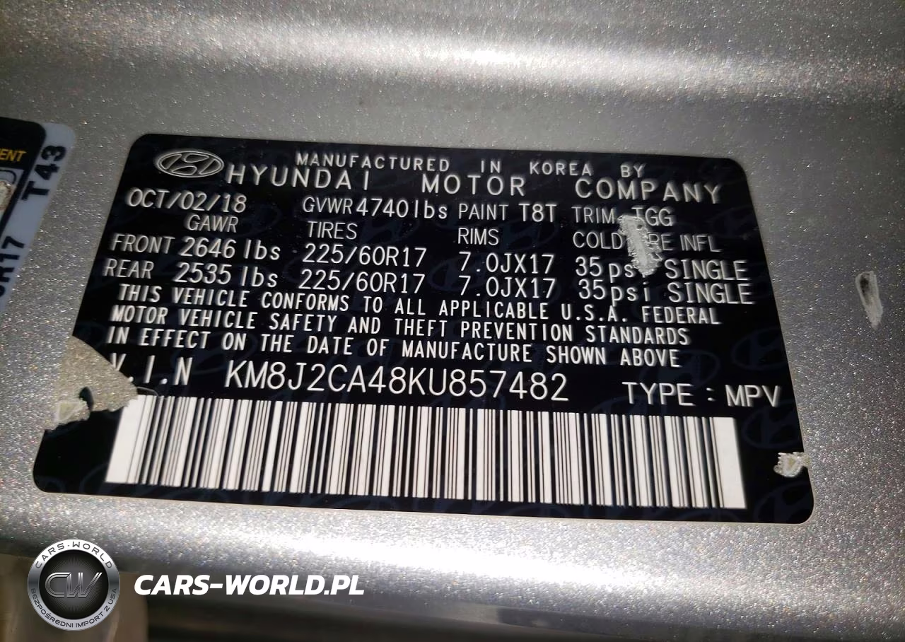 2019 Hyundai Tucson Se VIN:KM8J2CA48KU857482 - 13