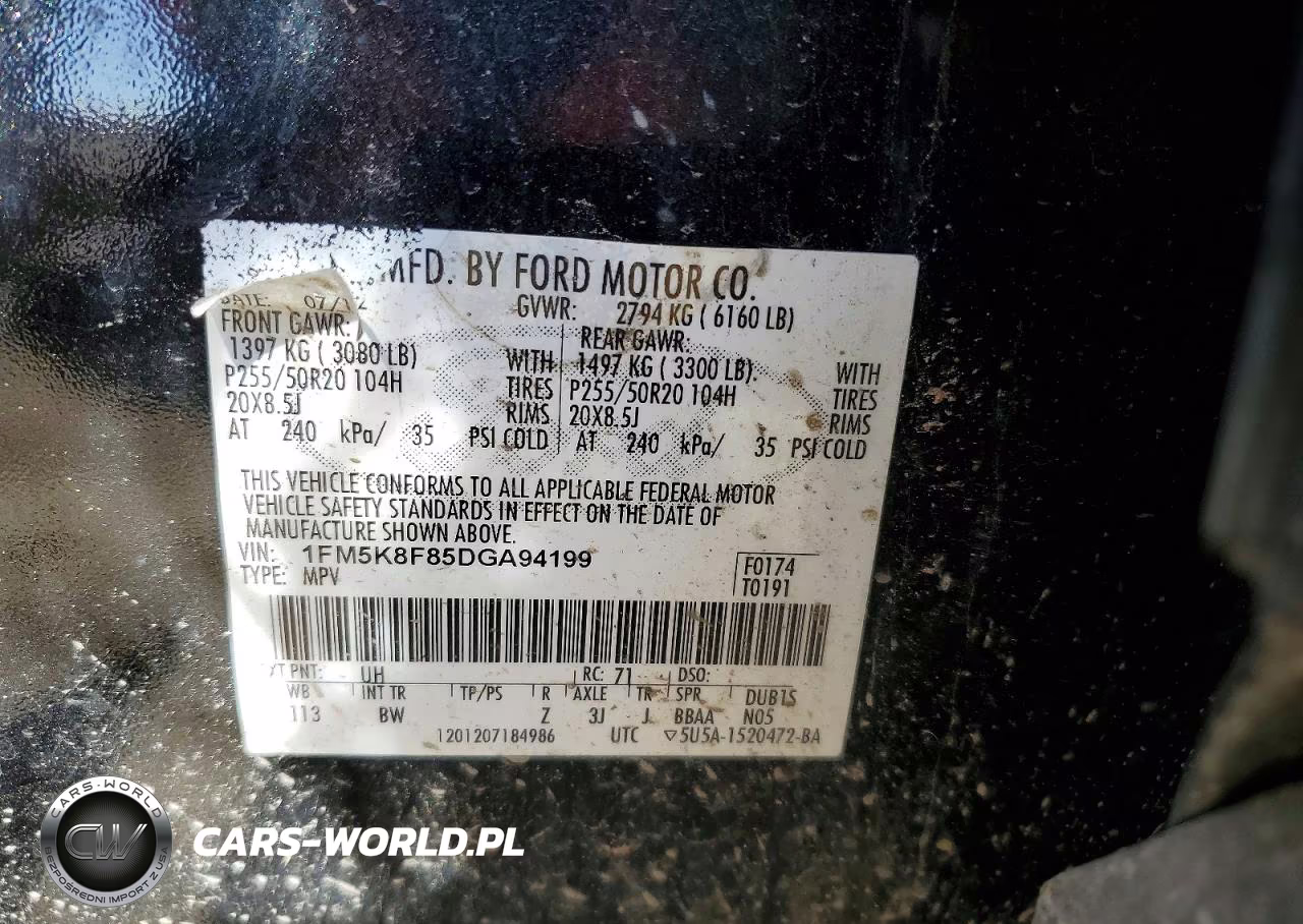 2013 Ford Explorer Limited VIN:1FM5K8F85DGA94199 - 12