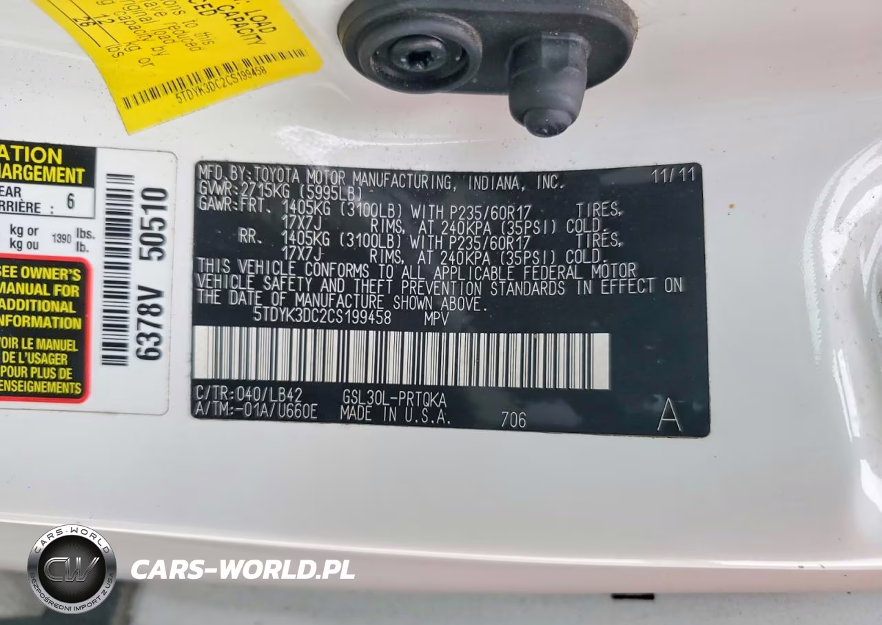 2012 Toyota Sienna Xle 8-Passenger VIN:5TDYK3DC2CS199458 - 14