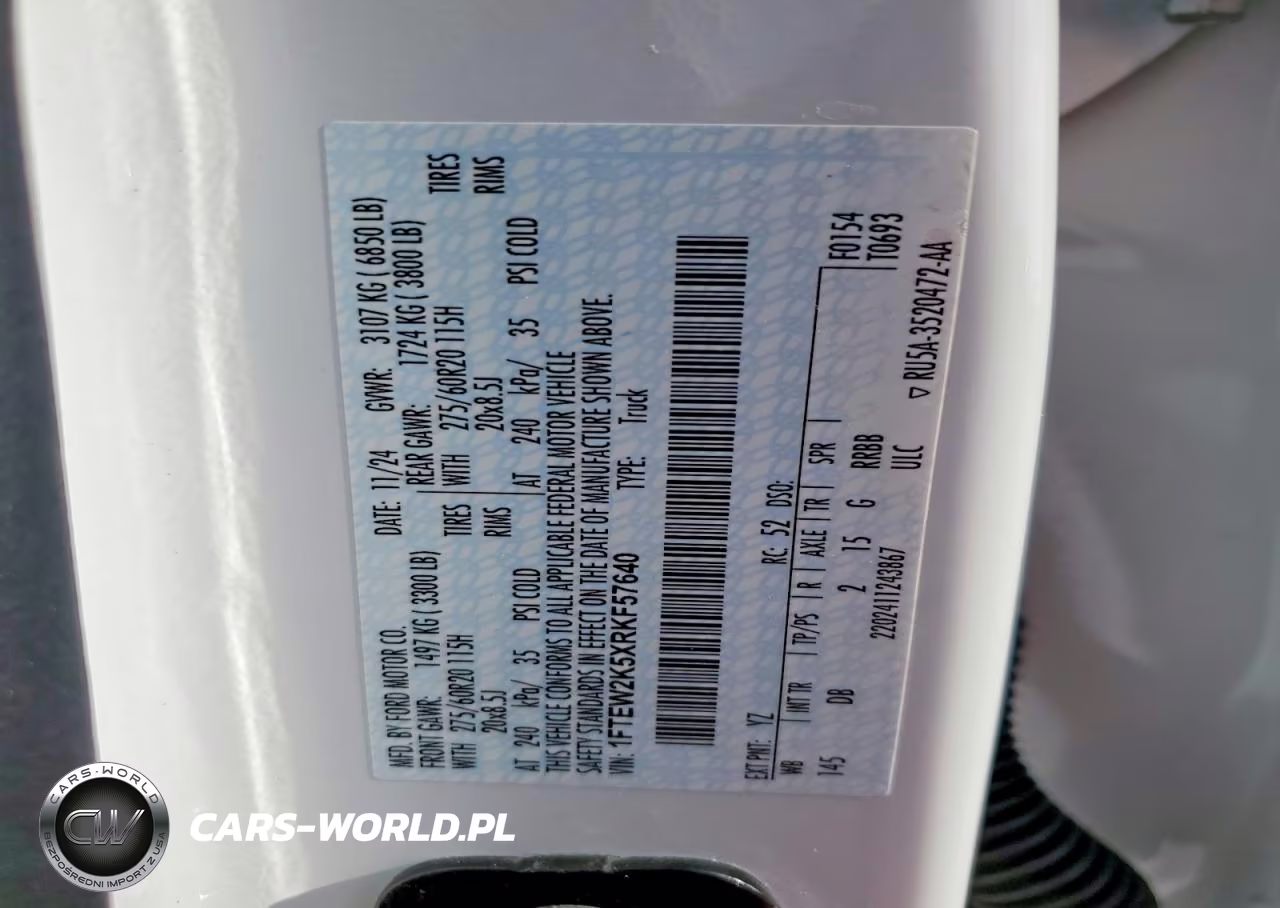 2024 Ford F150 Stx VIN:1FTEW2K5XRKF57640 - 12