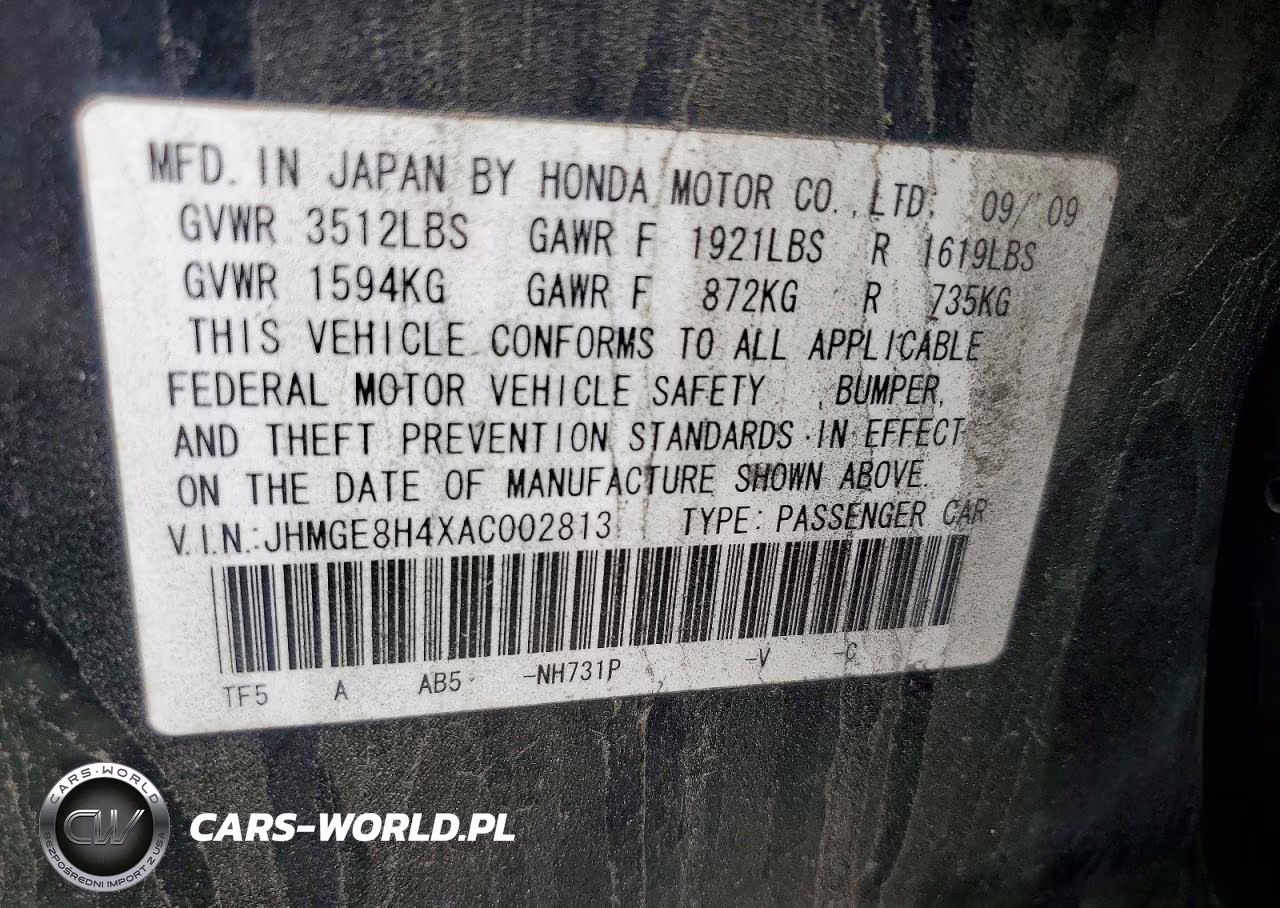 2010 Honda Fit Sport VIN:JHMGE8H4XAC002813 - 12