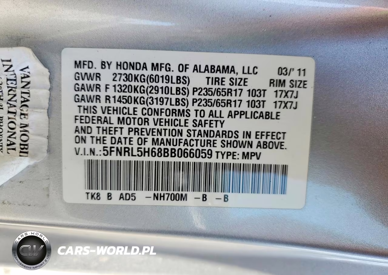 2011 Honda Odyssey Exl VIN:5FNRL5H68BB066059 - 14