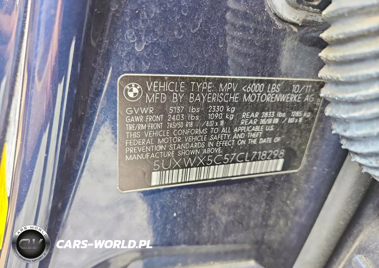 2012 BMW X3 xDrive28I VIN:5UXWX5C57CL718298 - 12