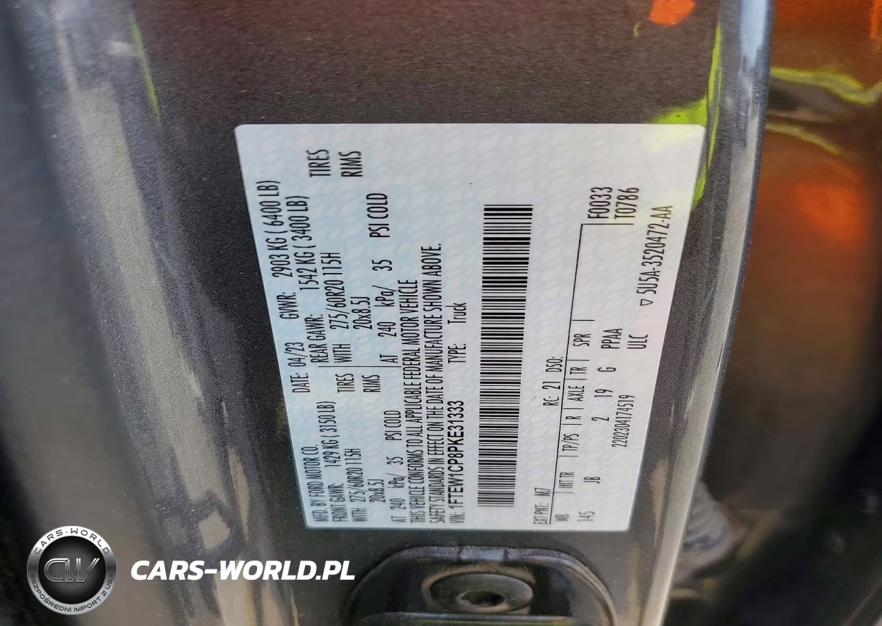 2023 Ford F150 Supercrew VIN:1FTEW1CP8PKE31333 - 12