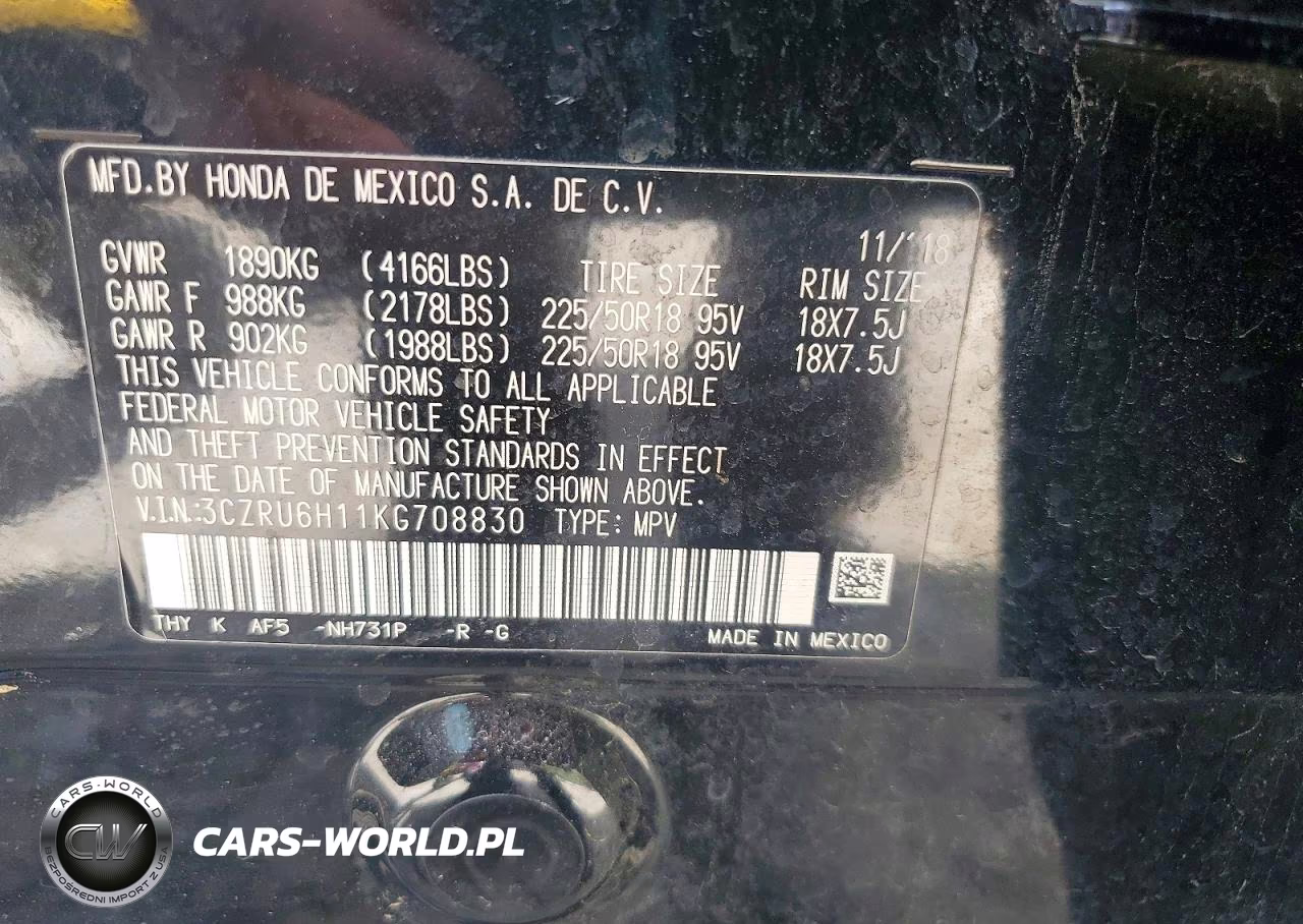 2019 Honda Hr-V Sport VIN:3CZRU6H11KG708830 - 13