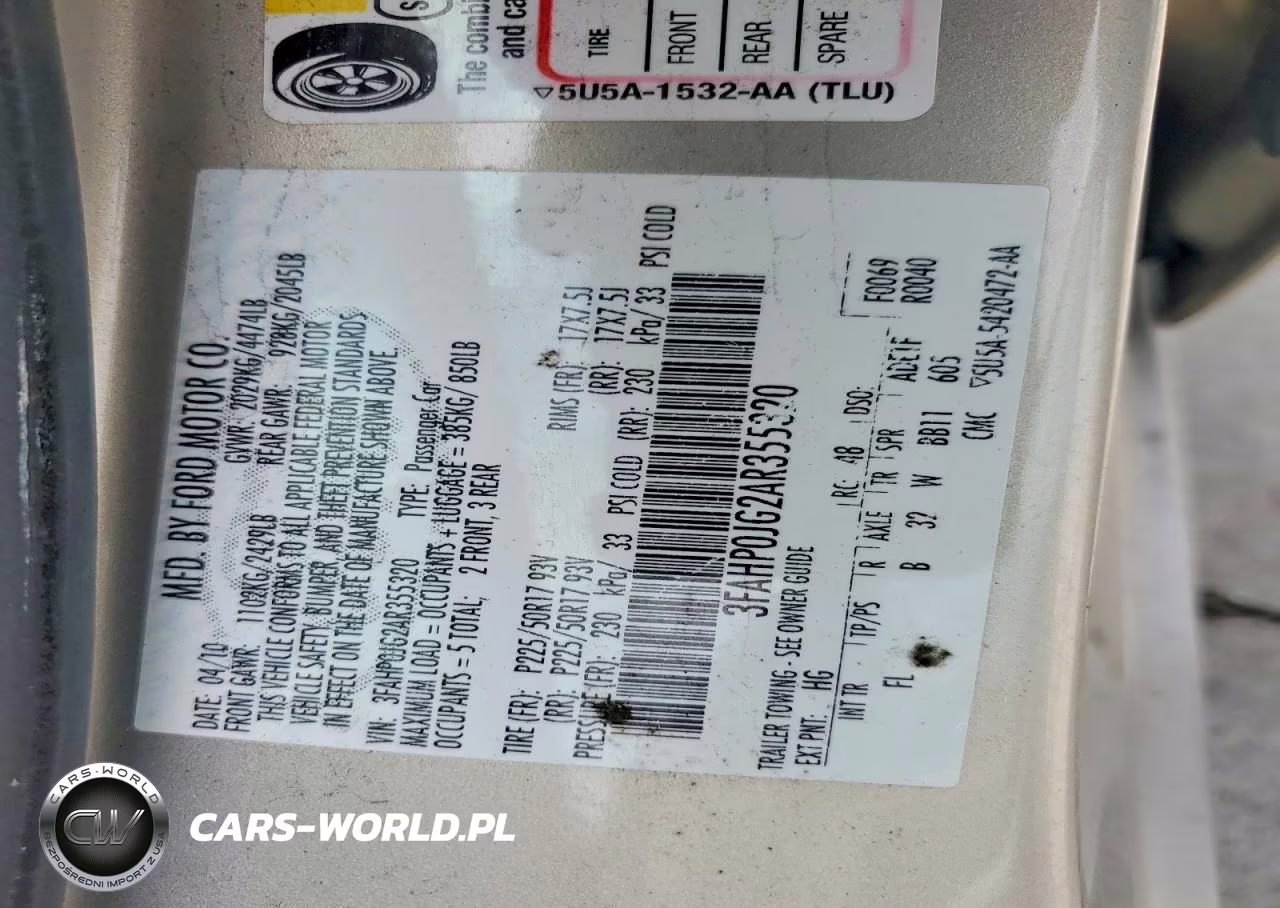 2010 Ford Fusion Sel VIN:3FAHP0JG2AR355320 - 12