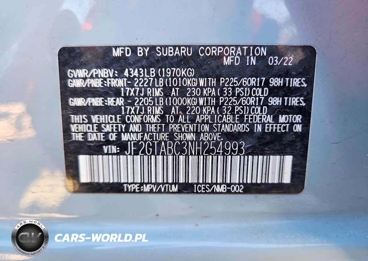 2022 Subaru Crosstrek VIN:JF2GTABC3NH254993 - 12