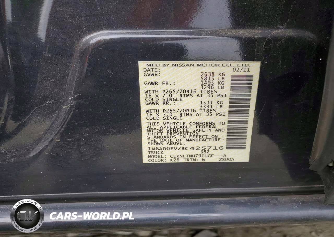 2011 Nissan Frontier S VIN:1N6AD0EV2BC425716 - 12