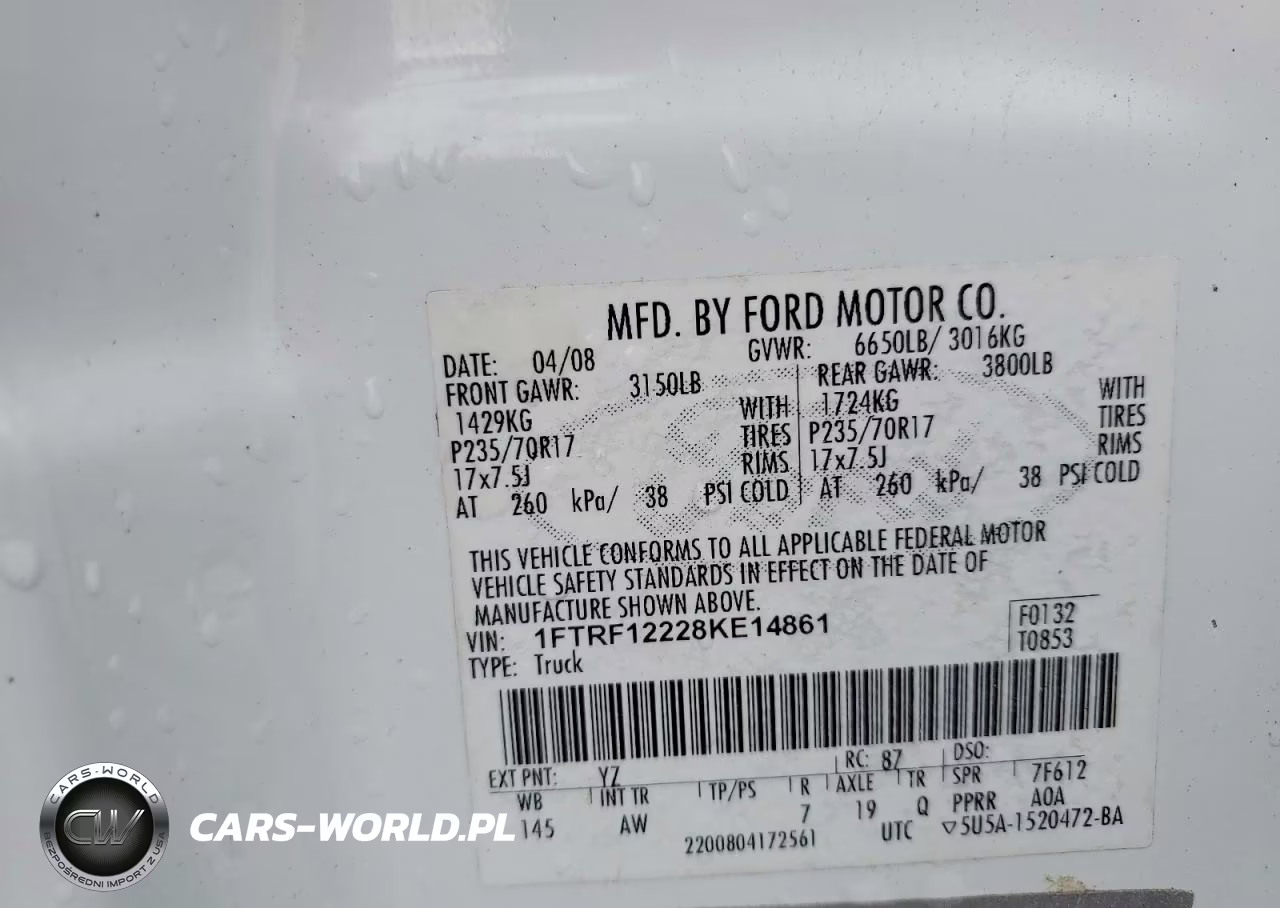 2008 Ford F150 VIN:1FTRF12228KE14861 - 12
