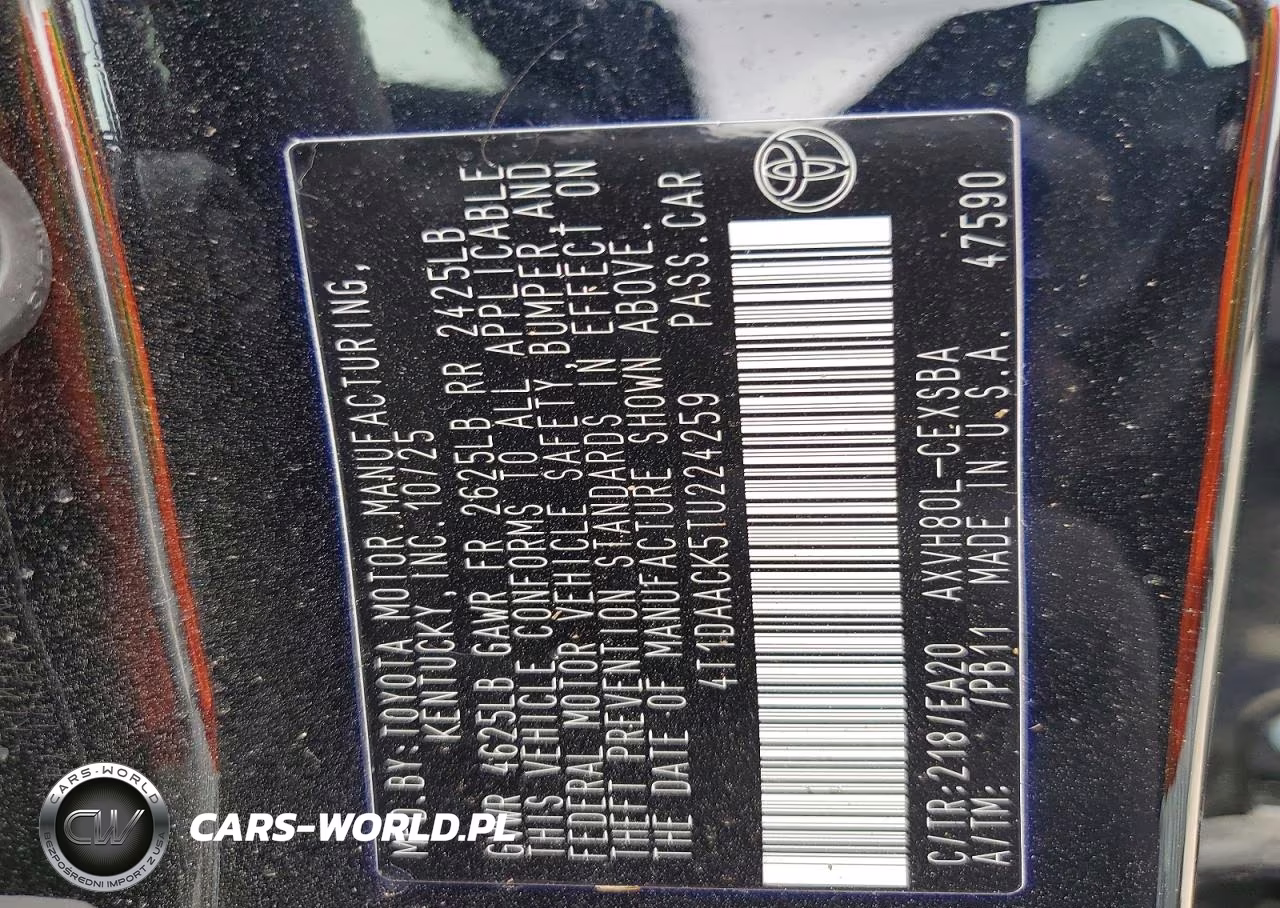 2026 Toyota Camry Se VIN:4T1DAACK5TU224259 - 12