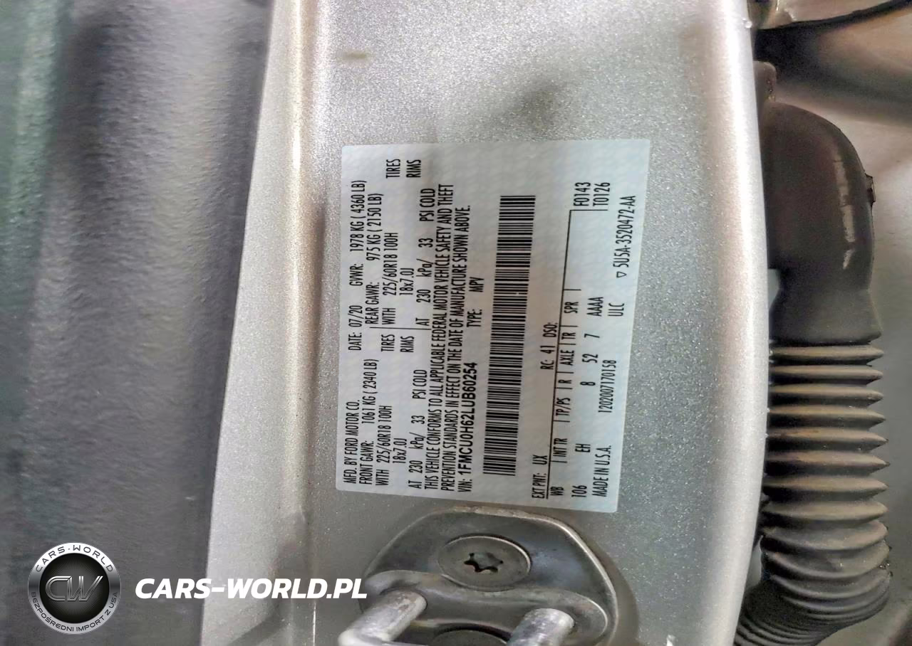2020 Ford Escape Sel VIN:1FMCU0H62LUB60254 - 12