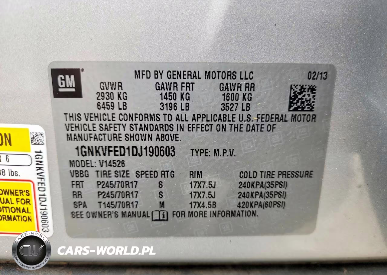 2013 Chevrolet Traverse Ls VIN:1GNKVFED1DJ190603 - 12