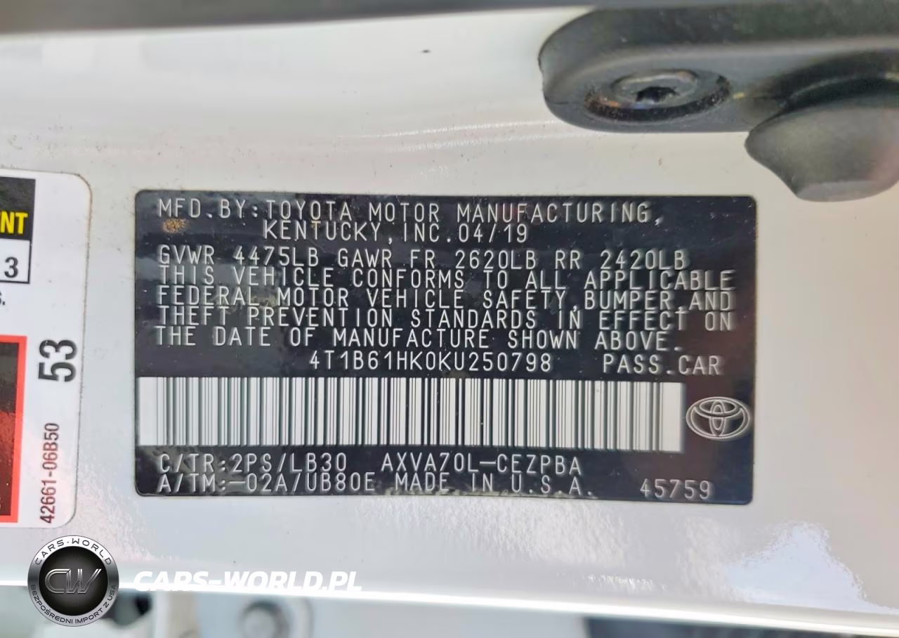 2019 Toyota Camry Xse VIN:4T1B61HK0KU250798 - 12