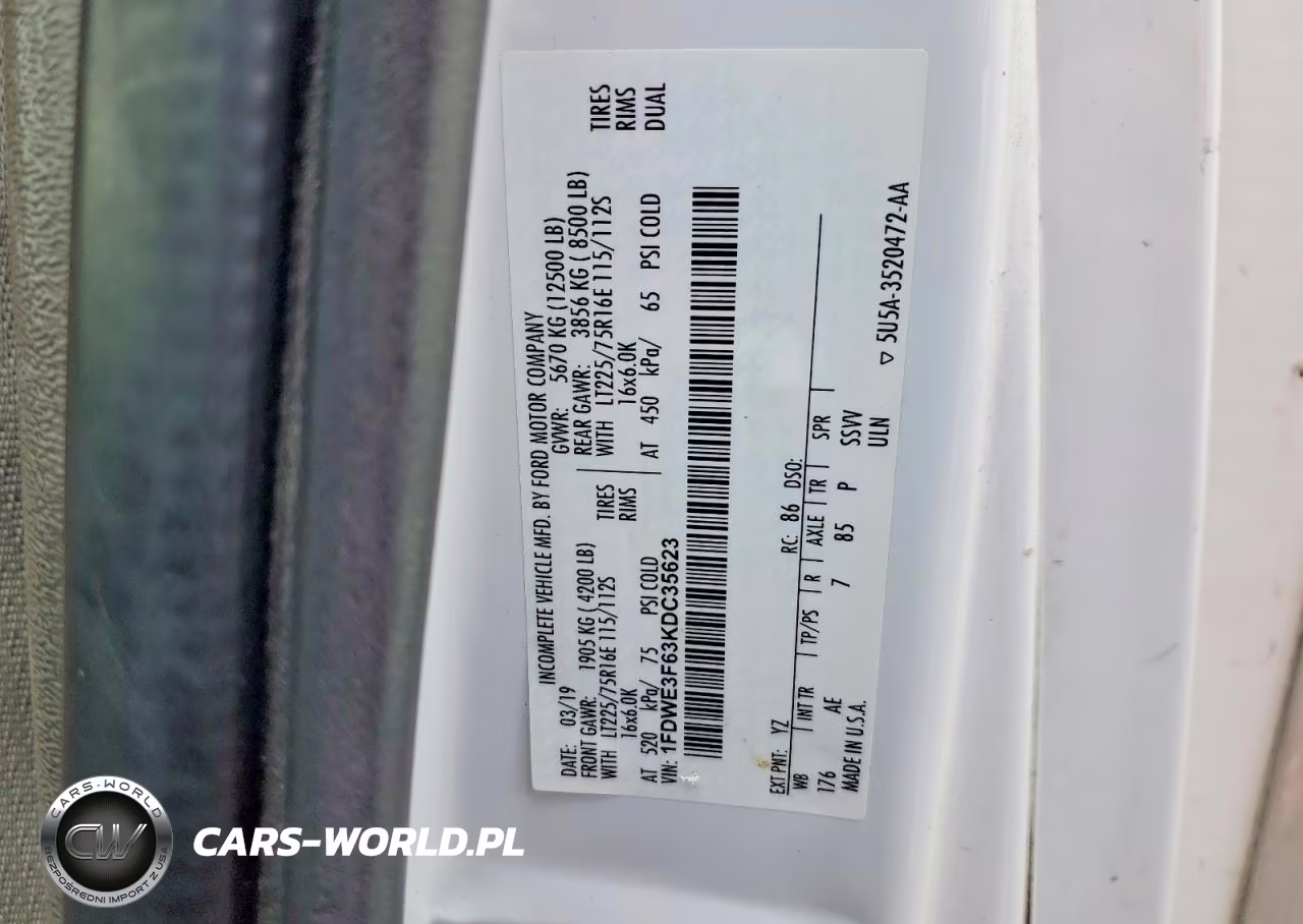 2019 Ford E350 Box Truck VIN:1FDWE3F63KDC35623 - 12