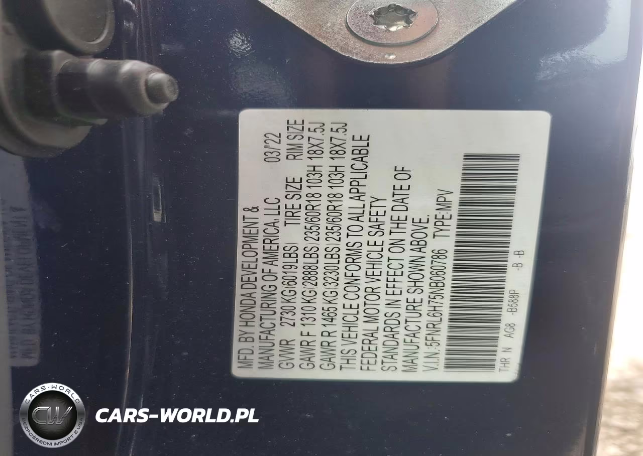 2022 Honda Odyssey Exl VIN:5FNRL6H75NB060786 - 13