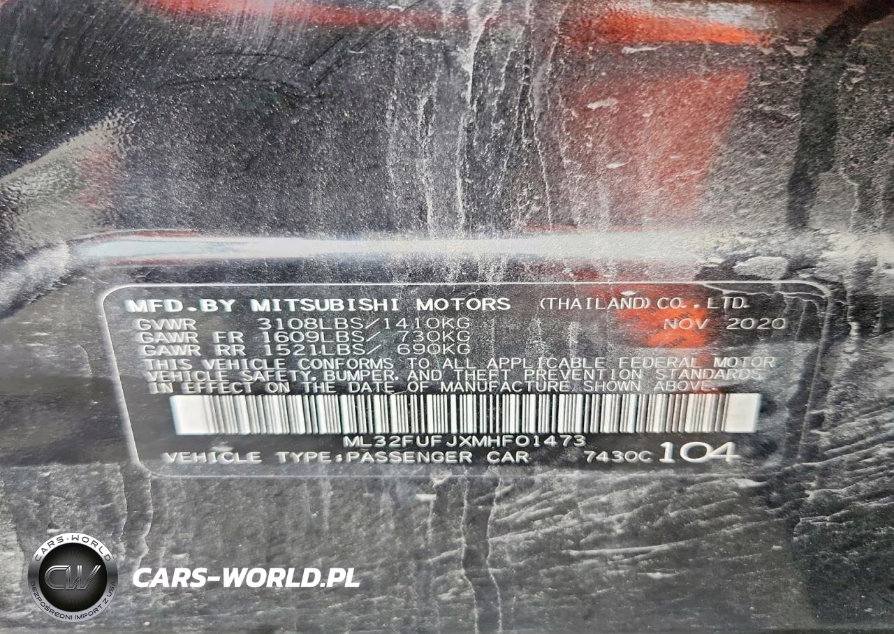 2021 Mitsubishi Mirage G4 Es VIN:ML32FUFJXMHF01473 - 12