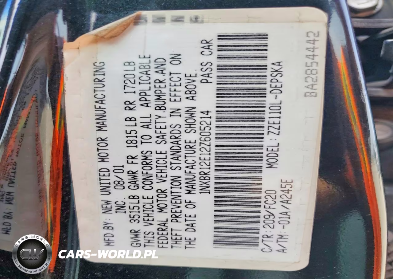 2002 Toyota Corolla Ce-Le-S VIN:1NXBR12E12Z605214 - 12